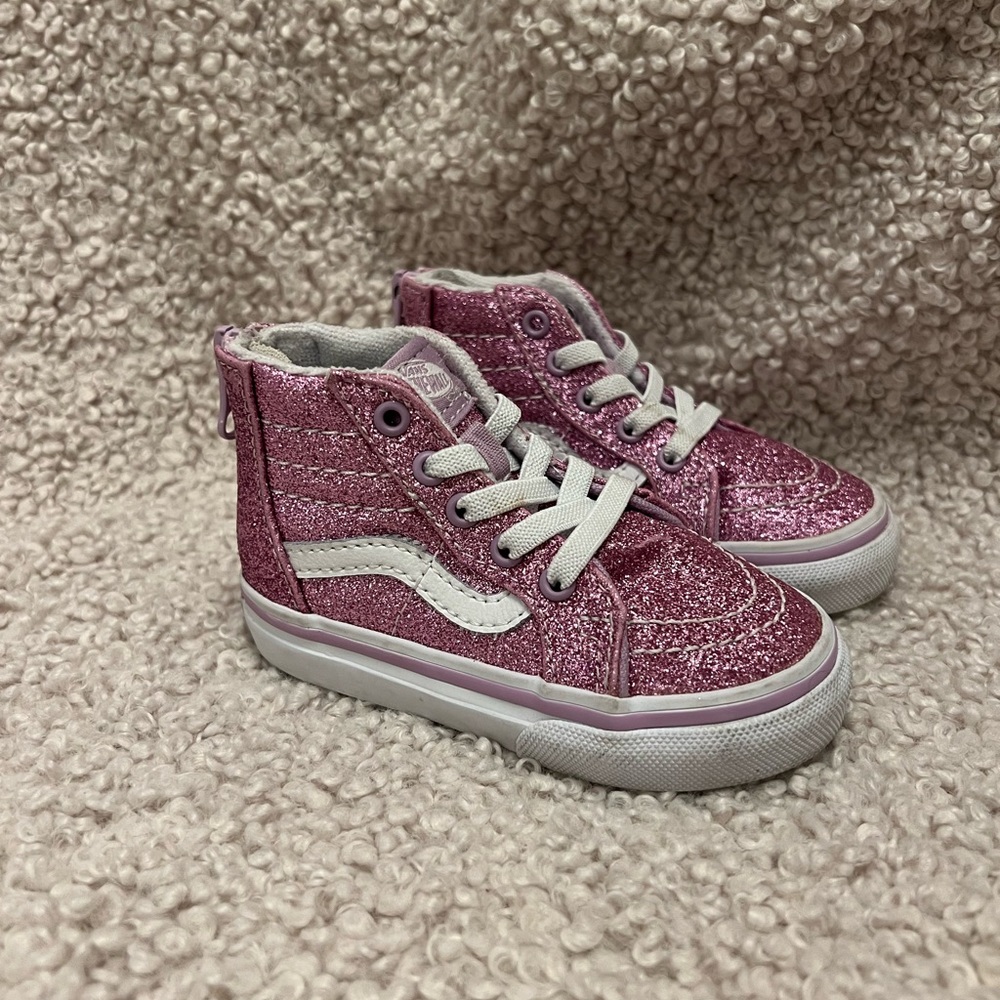 Pink Glitter High Top Vans 5